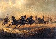 Maksymilian Gierymski Charge of Russian horse artillery. USA oil painting artist